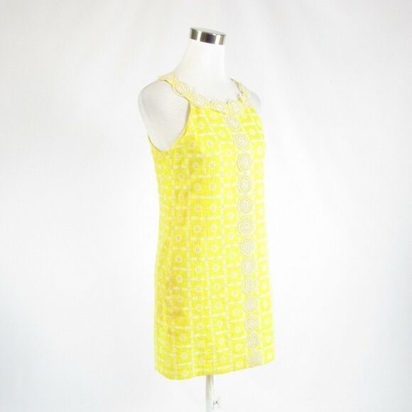 Tibi yellow white geometric dress 4 - Picture 3 of 8